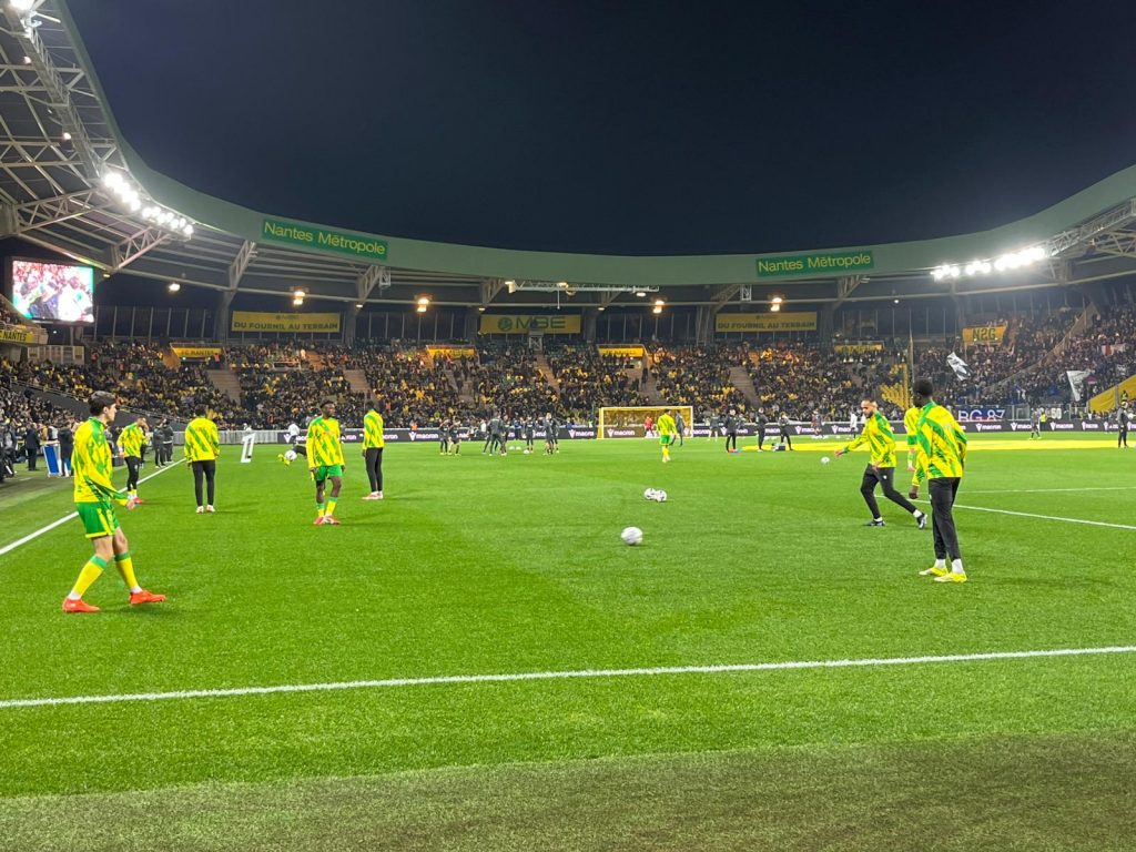 Le FC Nantes en entrainement d'avant match.